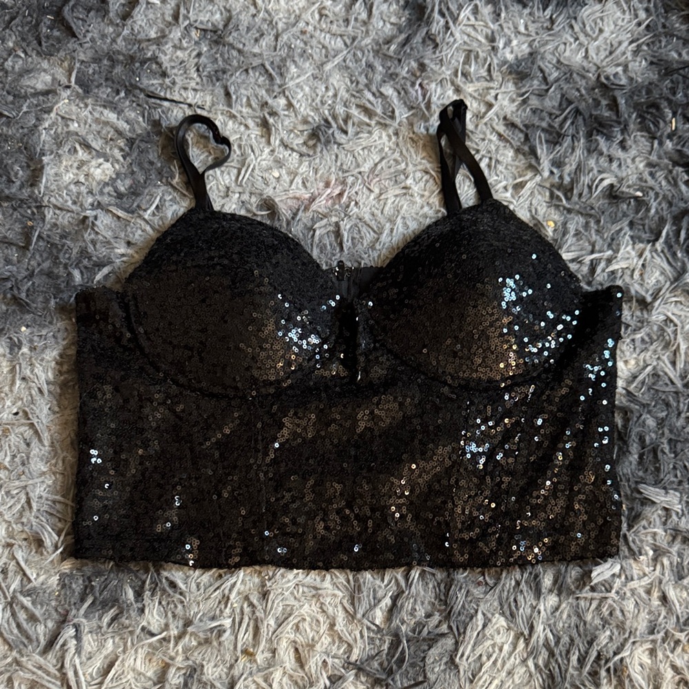Black Sequin Bralette